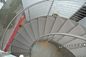 실내 현대 구부려진 계단에 의하여 구부려지는 Inox 막대 금속 층계 방책