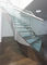 스테인리스 현대 구부려진 계단에 의하여 박판으로 만들어지는 부드럽게 한 유리제 체계