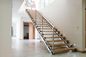스테인리스 현대 똑바른 계단, 단단한 나무 계단 두 배 사각 세로 침목