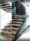 단단한 나무/유리제 보행 현대 똑바른 계단 스테인리스 손잡이지주